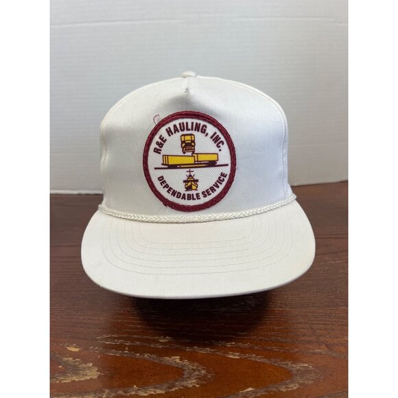 Vintage R&E Hauling Inc. White Snapback Patch Hat X3 - Picture 1 of 4